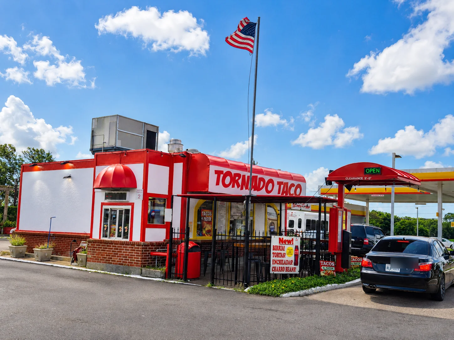 Tornado Taco drive-thru storefront in Missouri City, TX